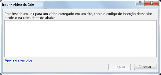 Inserir vídeo de site Novo! Insira facilmente vídeos vinculados que você tenha carregado de sites para reprodução diretamente na sua apresentação.