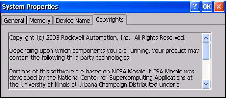 Capítulo 5 Sistema operacional Windows CE.NET Nome do dispositivo A guia Device Name define um nome e uma descrição para o seu terminal PanelView Plus CE.