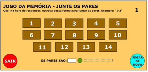 54 Do frame 5 até o 10 temos então o jogo da memória. São 5 jogos diferentes definidos através de um código onde que há a escolha entre um numero aleatório para determinar para qual frame deve-se ir.