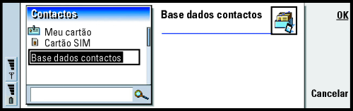 2 Introduza o nome da base de dados e prima a tecla Enter. Consulte a figura 39. A nova base de dados é acrescentada ao directório Contactos sob a forma de pasta.