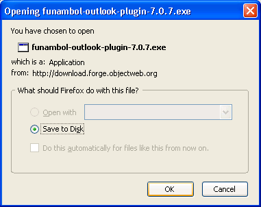 4. Click on the link where there is funambol-outlook-plugin-7.0.7.exe : 5.
