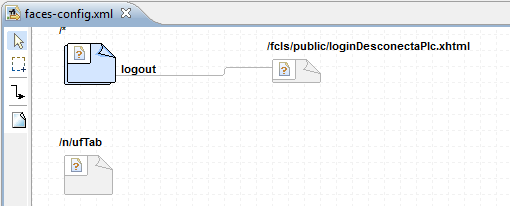 Capítulo B6 Figura B6.22. Editor do Red Hat Studio homologado para edição de arquivos faces-config.xml. #1.