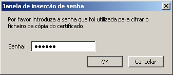 Clique em Importar / Import Aceda à localização onde se encontra o ficheiro da cópia de segurança do certificado e clique em Abrir / Open