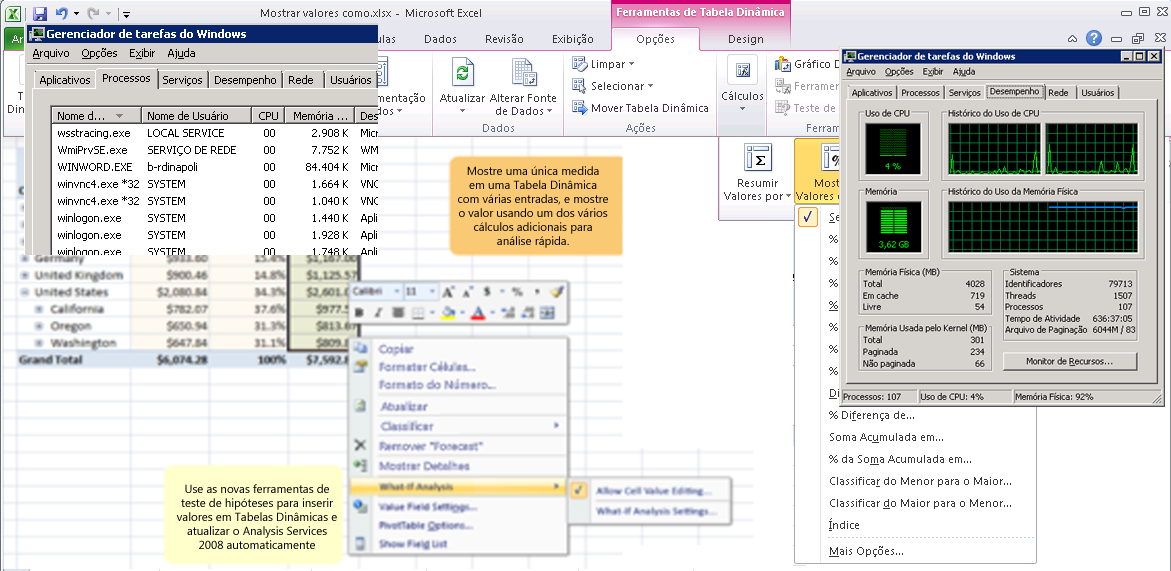 Suporte a 64 bits para o Office 2010 Novo! Usuários experientes: isso é para vocês. Aproveite a versão de 64 bits do Office 2010.