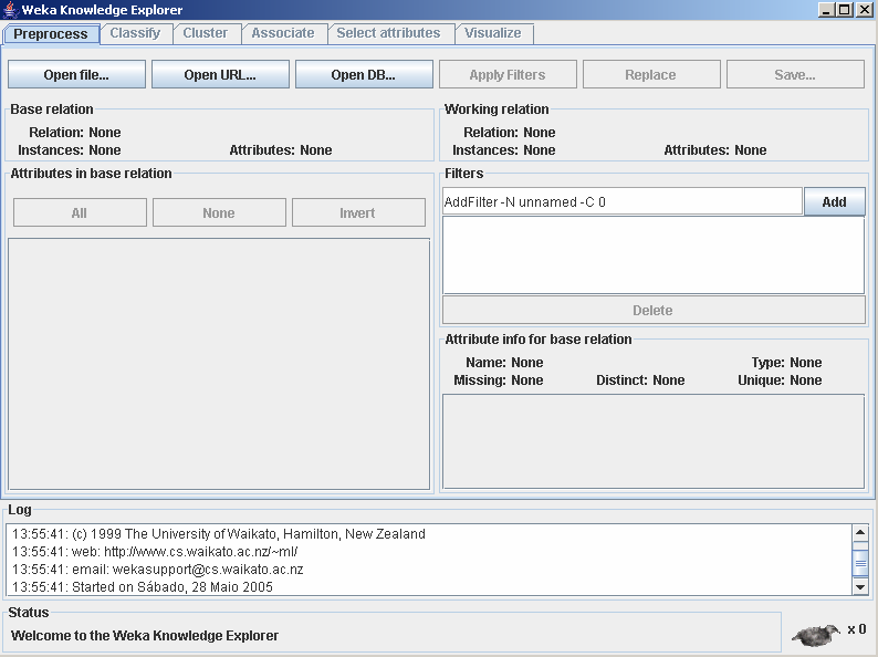 21 subseção 2.5.1.1. A partir dos dados carregados no Preprocess é possível realizar a tarefa de mineração, com os algoritmos da aba do Classify, para encontrar o conhecimento, o que terá mais