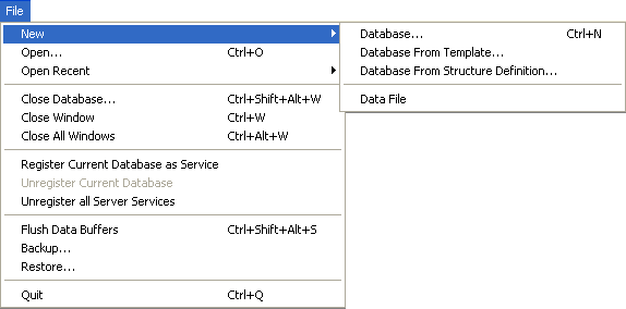 Criar ou abrir um banco de dados 4D Server Para criar um novo banco de dados ou abrir uma base existente, lance 4D Server fazendo duplo clique no ícone da aplicação.