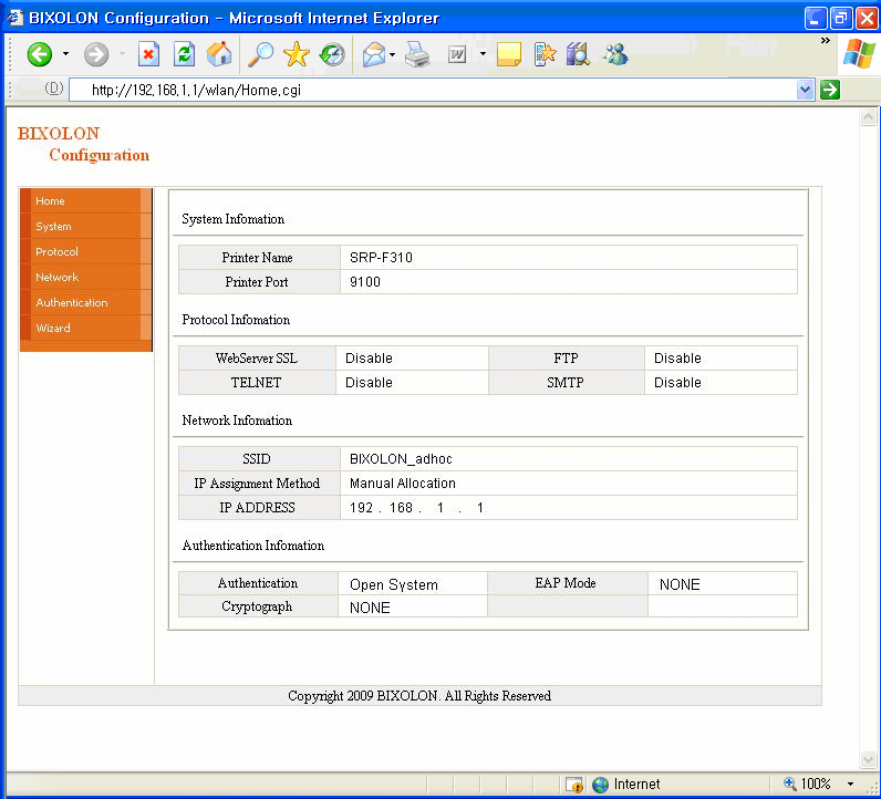 Wireless LAN selection (Selecção sem fio LAN) Home, Sistema, Protocolo, Rede (WLAN), e Autenticação podem ser