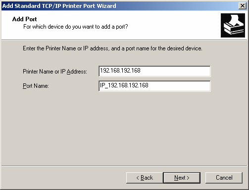 6) Seleccione Standard TCP/IP Port (Porta TCP/IP Padrão) e clique em New Port.