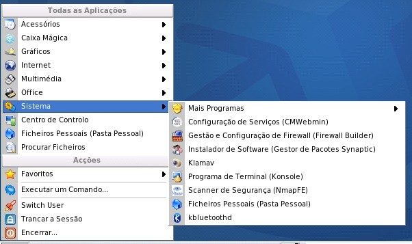 41: Evaristo (Software de Gestão M16e) 4.6. Sistema Neste menu foram incluídas algumas aplicações de administração do sistema (figura 4.