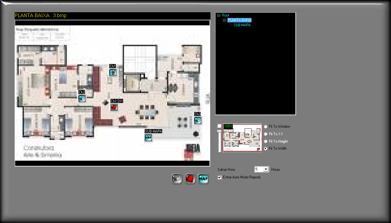 Para adicionar um sub-mapa sobre o mapa definido, devemos clicar sobre o ícone e arrastar,com o botão esquerdo do mouse pressionado, para a posição desejada e soltar o botão.