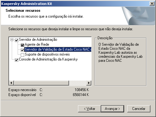 I N S T A L A Ç Ã O D O K A S P E R S K Y A D M I N I S T R A T I O N K IT Validador de Saúde do Sistema da Kaspersky Lab.