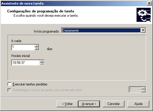 I N S T A L A Ç Ã O R E M O T A E R E M O Ç Ã O D O S O F T W A R E Defina as configurações de programação de início de tarefa no grupo de campos correspondentes ao modo selecionado (para obter os