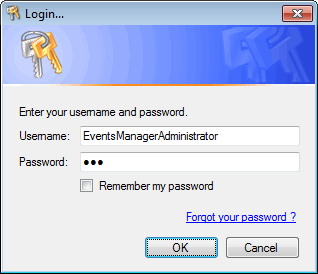 Screenshot 190: Pedido de credenciais de logon Caso uma senha seja esquecida ou perdida: 1. Digite seu nome de usuário. 2. Clique no link Forgot your password?