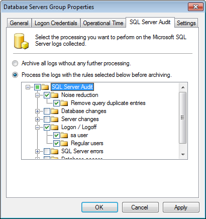 Screenshot 54: Configurar o servidor SQL a partir da guia de auditoria do servidor SQL 6.