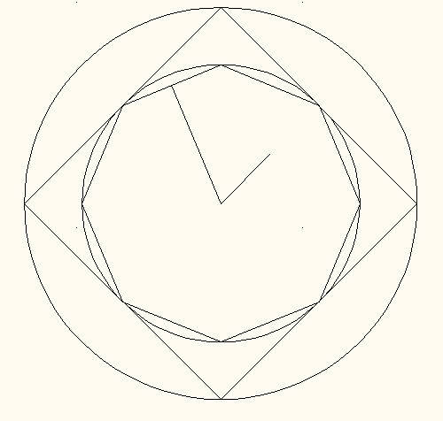 c. Chame o comando de criação de linhas; d. Desenhe o contorno da peça; e. Chame o comando de criar círculos e construa a circunferência; f. Forneça a coordenada do centro e o raio do círculo; g.