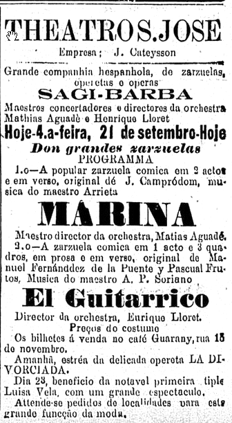 Figura 12 - Anúncio publicado no Correio Paulistano, 21/09/1910.