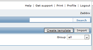 Link para acesso rápido a outros templates que são herdados e fazem parte do template atual; Lista de hosts associados ao template; Ilustração 21 - Vista de configuração de Templates A criação de