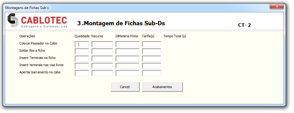 Figura A4 Formulário Montagem fichas quintax Figura A5 Formulário