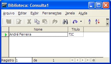 4 CONSTRUÇÃO DE UMA BASE DE DADOS RELACIONAL Consultas Como podemos ver na consulta criada, são exibidos os nomes de utilizador e títulos