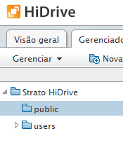 8. Pasta public Pasta partilhada para várias contas de usuário No HiDrive é possível criar várias contas de usuário (p.ex. para membros da família).