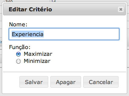 Figura 1 - Tela inicial do Web PROA Para inserir as alternativas mais alternativas basta clicar no botão Adicionar Alternativa (Figura 3) e então a linha da alternativa (i) será criada abaixo da