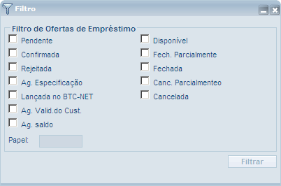 8.6. Aba Empréstimo Tela que exibe dados de operações com Empréstimo de Ações. Módulo opcional.