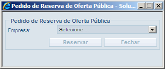 Tela 62 21. IPO Objetivo: Exibe tela para solicitar cadastro de Pedido de Reserva de Oferta Pública. Tela 63 Procedimento: Posicionar o curso em menu e, em seguida, clicar em IPO.