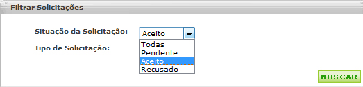 21.SOLICITAÇÃO DE TRANSFERÊNCIA - É possível refinar a busca das solicitações feitas, utilizando a opção Filtrar solicitações.