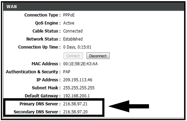 32 Para obter o seu DNS primário e secundário: 1) No seu navegador, faça o login no seu roteador usando o seu endereço de padrão do portal.