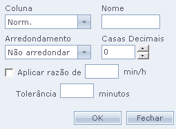 Coluna: Você deve informar a coluna que você deseja calcular como Dia. Nome: Você deve informar um nome para esta coluna.