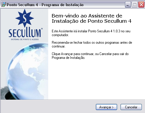 Instalação do Sistema: Antes de rodar o executável que instala o software, é necessário instalar o pacote de dlls da Secullum (mesmo utilizado no Ponto Secullum 3).