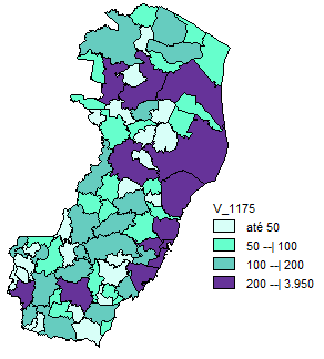 Figura 47- Óbitos por municípios IV. 5 Variáveis do grupo renda Espírito Santo. 1.