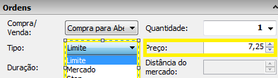 Negociação de Opções Tipos de Ordens Tipo