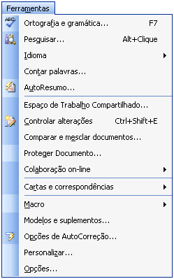 UMENUS DO MICROSOFT WORD 2003 Professor