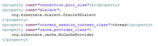 101 Figura 52 - Código-Fonte da implementação da classe hibernate.cfg.xml referente à conexão com banco de dados.