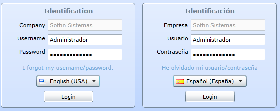 37 idioma dentre as opções. A Figura 11 apresenta a tela de login com o idioma inglês e espanhol. A solução é apresentada no Quadro 3.