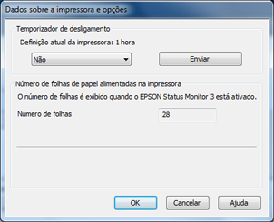 Verificação do contador de folhas - Windows Você pode checar o número de folhas de papel que foram alimentadas para dentro do produto se checar o contador de folhas. 1.