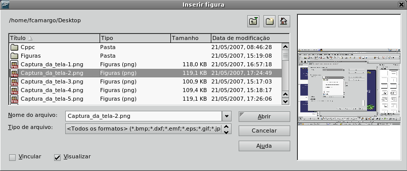 Em Hiperlink, é possível definir um hiperlink para alguma página na internet (web), alguma página de arquivos (FTP) ou para algum outro computador remoto (telenet).