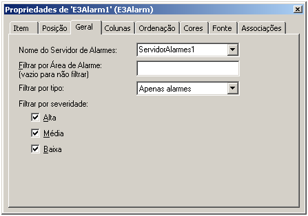 Aba Geral do E3Alarm 13.4 Exercícios Esta seção contém exercícios sobre o conteúdo deste capítulo. 13.4.1 Servidor de Alarmes Uma aplicação só pode ter um objeto desse tipo, e a sua presença é obrigatória para que haja verificação de alarmes.