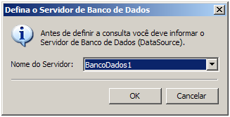 15.1 Criando uma Consulta 1. A definição da Consulta começa quando o usuário informa o Servidor de Banco de Dados onde a Consulta irá buscar os dados.