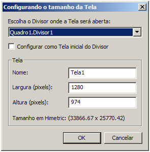 Configurar o tamanho da Tela 3. Crie a TelaEventos para ser aberta no Divisor inferior. 4. Altere o nome da TelaInicial para TelaCaldeira. 5.