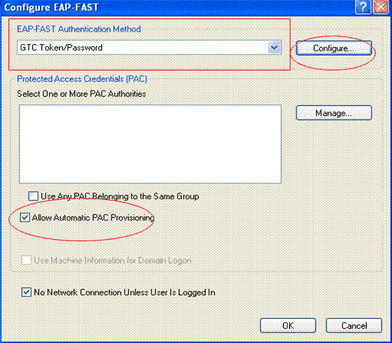 Execute estes passos para configurar o cliente wireless para o provisionamento In-Band autenticado: 1. 2.