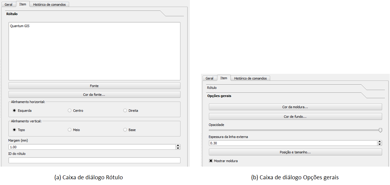 10.4. Adicionando outros elementos ao compositor de mapas Além de adicionar o mapa da tela atual QGIS ao Compositor de mapas, também é possível adicionar, posicionar, mover e personalizar: a legenda,