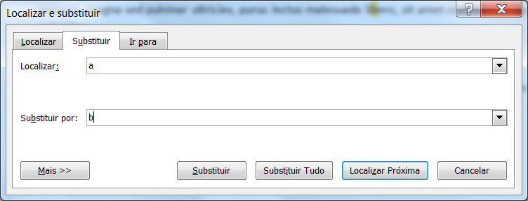 Substituir texto 1. Para substituir uma palavra ou um texto no documento por outro (a) selecione o trecho desejado e clique no item Substituir da aba Edição do menu Página Inicial.