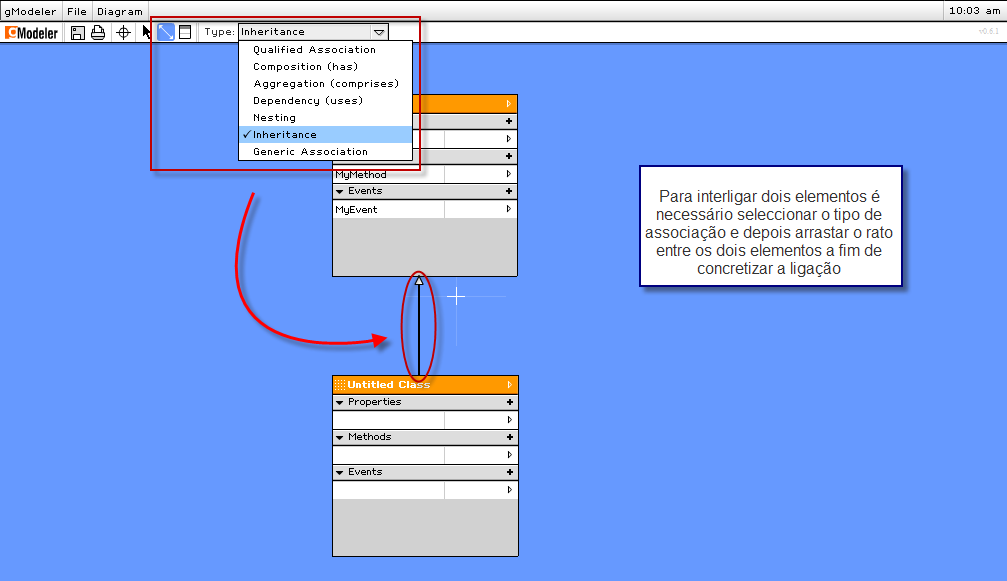 GModeler aplicação web que permite a criação de diagramas UML.