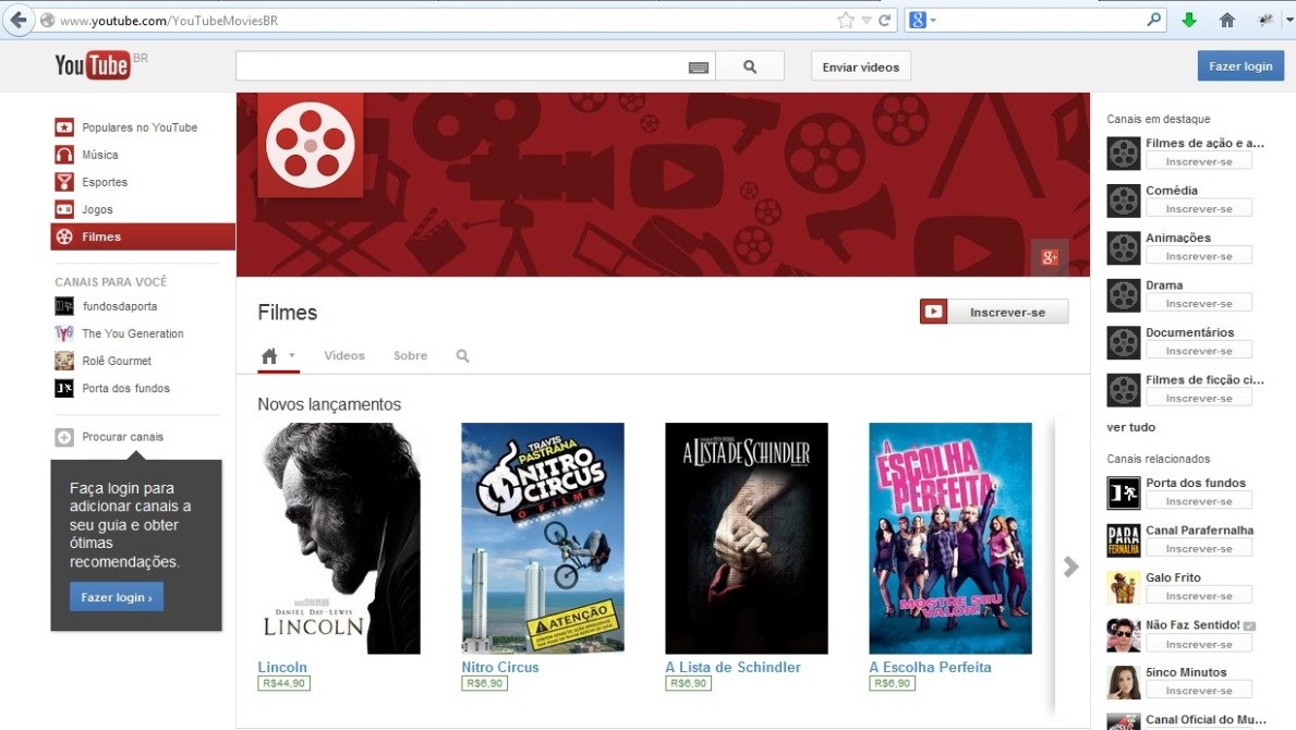 31 Figura 12: Interface filmes do Youtube Fonte: a autora Outros exemplos de software com serviço são os e-mails como, por