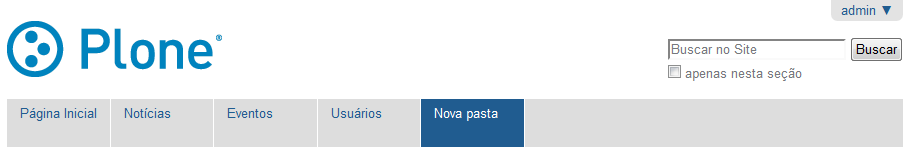 Manual do Plone para Gestores de Conteúdo Criando uma nova seção 1. Navegue até a página inicial do seu site; 2. Clique em Adicionar item... ; 3.