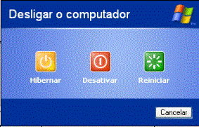 Abre uma janela onde você poderá optar por fazer logoff ou mudar de usuário.