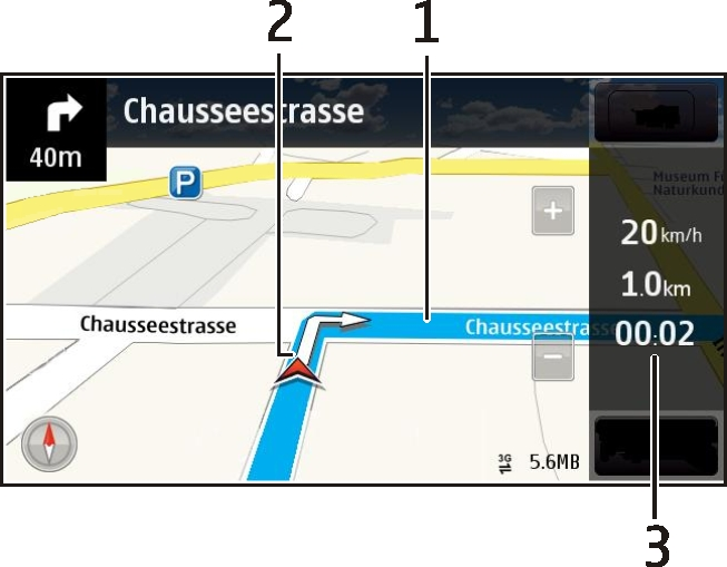 92 Mapas Você pode começar a dirigir sem um destino definido. O mapa segue sua localização, e as informações de tráfego são exibidas automaticamente, se disponíveis.
