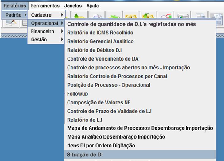 Relatórios Padrão Operacional Situação de